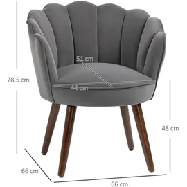 Homcom Esszimmerstuhl Küchenstuhl Polyester, Gummiholz