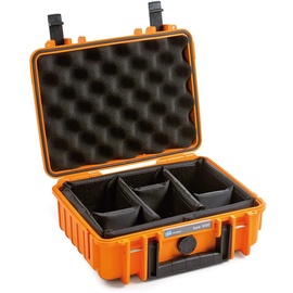 B&W International Outdoor Case Typ 1000 Koffer orange mit Facheinteilung (1000/O/RPD)