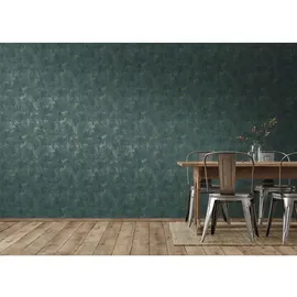 A.S. Création Vliestapete Uni Betonoptik 53 cm x 10 m 0 g Grün/Gold