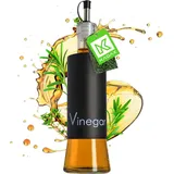 Kadax Spender für flüssige Würzmittel, Glasflasche, Vinaigrette, schwarz)