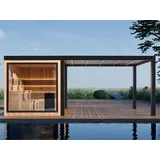 AWT Saunahaus Gartensauna Außensauna THE CUBE X7-L pro , Hemlock, 300x635, ohne