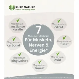 PureNature Magnesium Komplex hochdosiert 400 mg 180 Kapseln