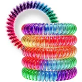 Specora-Classic Spiral Haargummi Regenbogen Bunt – 5 cm – 5er Pack – TPU – Telefonkabel Zopfgummi – Ohne Ziepen & Verheddern – Keine Knicke – Haarschonend