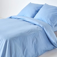 Homescapes 3-teiliges Perkal-Bettwäsche-Set blau aus 100% ägyptischer Baumwolle, 1 Bettbezug 240x220 cm & 2 Kissenbezüge 80x80 cm
