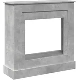 Kaminumrandung Betongrau 90x30x90 cm Holzwerkstoff - Grau