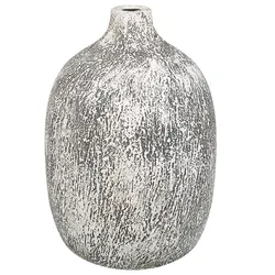 Blumenvase Rund VIGO handgefertigt Terrakotta 36 cm Grau