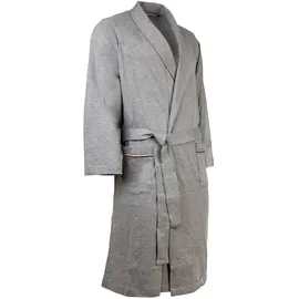 Boss Herren Bademantel - Robe, Morgenmantel, Baumwolle, Logo Grau 2XL