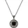 ZEEme Kette mit Anhänger Silber 925 oxydiert 45cm lang mit schwarzem Achat 10mm schwarz