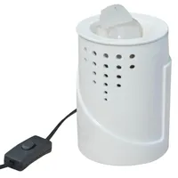 ABB4US Duftkerzenwärmer mit LED-Licht, Diffusor für ätherische Öle, Nachtlampe, Heimdekoration, für Wachs, Kerze und Öl, inklusive Duftwachs, Weiß