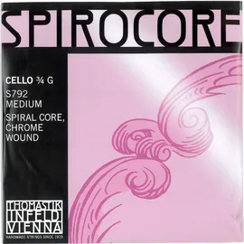 THOMASTIK-INFELD Thomastik Einzelsaite für Cello 3/4 Spirocore - G-Saite Spiralseilkern, Chrom umsponnen, mittel