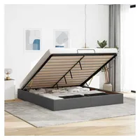 VidaXL Ottoman-Bett ohne Matratze Dunkelgrau 160x200 cm Stoff