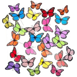 relaxdays Gartenfigur Gartendeko Schmetterling 72er Set blau|grün|rot