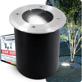 SSC-LUXon LED Bodenstrahler Edelstahl schwenkbar IP67 GU10 3W 230 lm Lieferumfang: 1 Stück silber