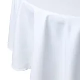 Homescapes Tischdecke 100% Baumwolle 180 cm rund Weiß