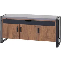 Mendler Schuhkommode 53 x 110 x 30 cm 3D-Struktur Metall / Braun