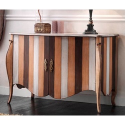 Casa Padrino Luxus Barock Sideboard mit Streifen Mehrfarbig - Handgefertigter Barockstil Schrank mit 2 Türen - Luxus Möbel Möbel im Barockstil - Barock Möbel - Luxus Qualität - Made in Italy