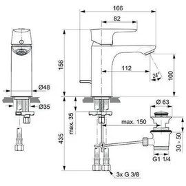 Ideal Standard Connect Air Waschtischarmatur Brushed Gold