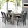 [en.casa] Esstisch Eiche antik mit 6 Stühlen dunkelgrau Kunstleder gepolstert 140x90 Essgruppe Esszimmer - Braun/Dunkelgrau/Schwarz