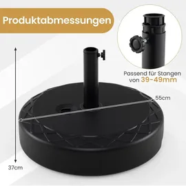 Costway Schirmständer Kunststoff 26 Liter Schwarz