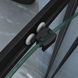 SoGood doporro Duschkabine Duschabtrennung Viertelkreis Bxtxh 80x80x190 cm Klarglas Esg-sicherheitsglas mit Nano-beschichtung Ravenna32k schwarz - Schwarz