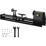 Wiltec Drechselbank 350 W mit verstellbarem Reitbock, Drechselmaschine mit Planscheibe u. Sicherheitsschalter, Drehbank für Holz bis 1000 mm Länge