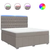 vidaXL Boxspringbett mit Matratze Taupe 180x200 cm Stoff