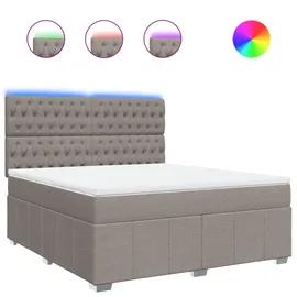 vidaXL Boxspringbett mit Matratze Taupe 180x200 cm Stoff