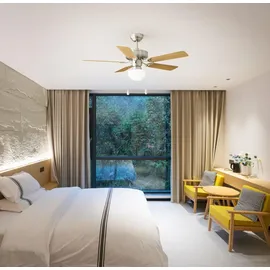 EGLO Cadiz 106,6 cm Deckenventilator nickel matt/weiß mit Licht