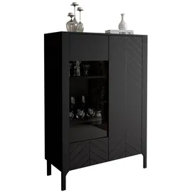 lookway Glasvitrine LUMI 103 x 41 x 130 cm Schwarz