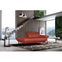 Egoitaliano Ottomane Anais, erstklassiges Designsofa, Breite 179 cm, Fußfarbe schattengrau, Kopfteil verstellbar, Leder BULL, marsala rot