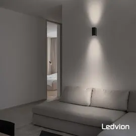 Ledvion Helene LED Wandleuchte Außen Schwarz Kubus Beidseitig 2x GU10 Up&Down Außenwandleuchte Wandlampe Außenlampe IP54
