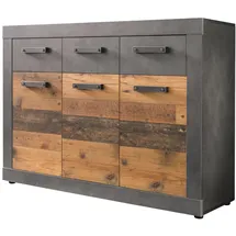 trendteam Indy 117 x 86 x 37 cm Graphit Grau/Alteiche / Mehrfarbig