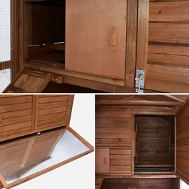 sweeek Hühnerstall Cotentine 6 / 8 Hühner  cm Holzfarben