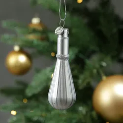 Weihnachtsbaumschmuck Schneebesen Glas Küchenhelfer H: 10cm silber
