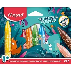 maped JUNGLE fever Jumbo Wachsmalstifte farbsortiert, 12 St.