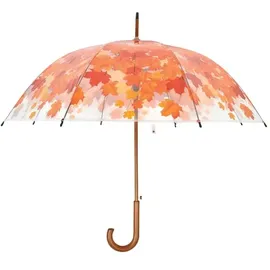 Esschert Design Regenschirm transparent mit herbstlichem Baumkronen-Motiv