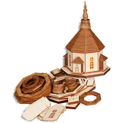 Seiffener Volkskunst Bastelset Seiffener Kirche mit Beleuchtung 17 cm