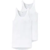 SCHIESSER Unterhemd 2er-Pack, Weiß - Original Feinripp für Herren 2 Pack