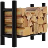 CLP Kaminholzständer Medya Metall 30 x 60 x 60 cm Schwarz