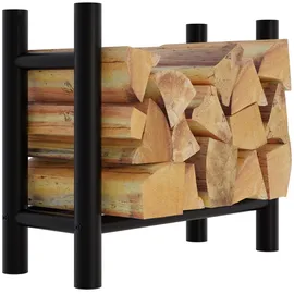 CLP Kaminholzständer Medya Metall 30 x 60 x 60 cm Schwarz