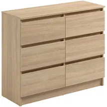 home collective Kommode mit 6 Schubladen 95 x 77,5 x 35 cm Beige