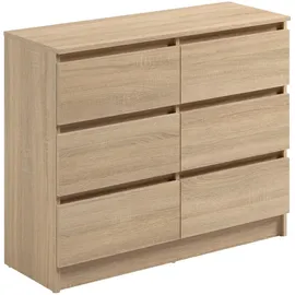 home collective Kommode mit 6 Schubladen 95 x 77,5 x 35 cm Beige