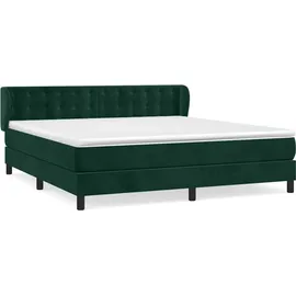 vidaXL Boxspringbett 180 x 200 cm Dunkelgrün