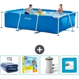 Intex Schwimmbecken mit rechteckigem Rahmen – 300 x 200 x 75 cm – Blau – im Lieferumfang enthalten Accessoire CB9 - Intex