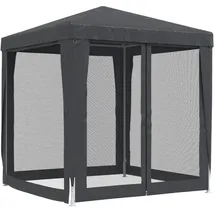 vidaXL Pavillon 3 x 3 m inkl. 4 Seitenteile Anthrazit