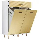 VCM Landos M Hochschrank 107 x 79 x 35 cm Weiß/Honigeiche Holz