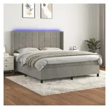 vidaXL Boxspringbett 180 x 200 cm Hellgrau