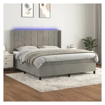 vidaXL Boxspringbett 180 x 200 cm Hellgrau