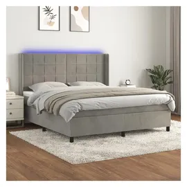 vidaXL Boxspringbett 180 x 200 cm Hellgrau