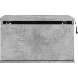 vidaXL Wand-Nachttische mit LED-Leuchten 2 Stk. Betongrau